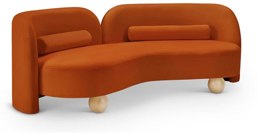 Meridian Furniture - Daphne Cognac Velvet Sofa - 44002Cognac-S veiw 1