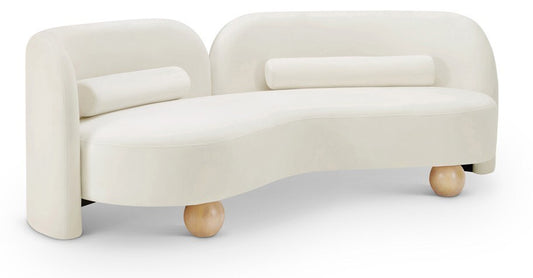 Meridian Furniture - Daphne Cream Velvet Sofa - 44002Cream-S veiw 1