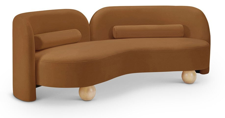 Meridian Furniture - Daphne Saddle Velvet Sofa - 44002Saddle-S veiw 1