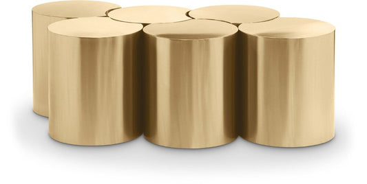 Meridian Furniture - Dimple Gold Coffee Table - 6Pc - 99081Gold-6B veiw 1