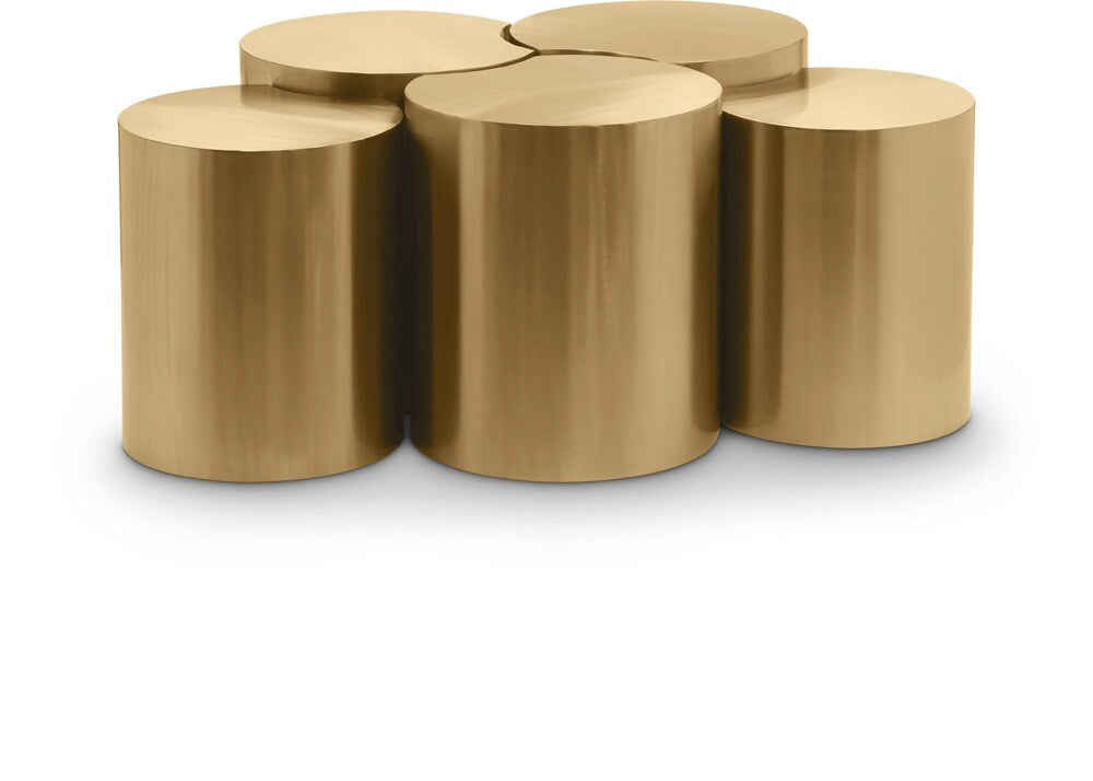 Meridian Furniture - Dimple Gold Coffee Table - 5Pc - 99081Gold-5A veiw 1