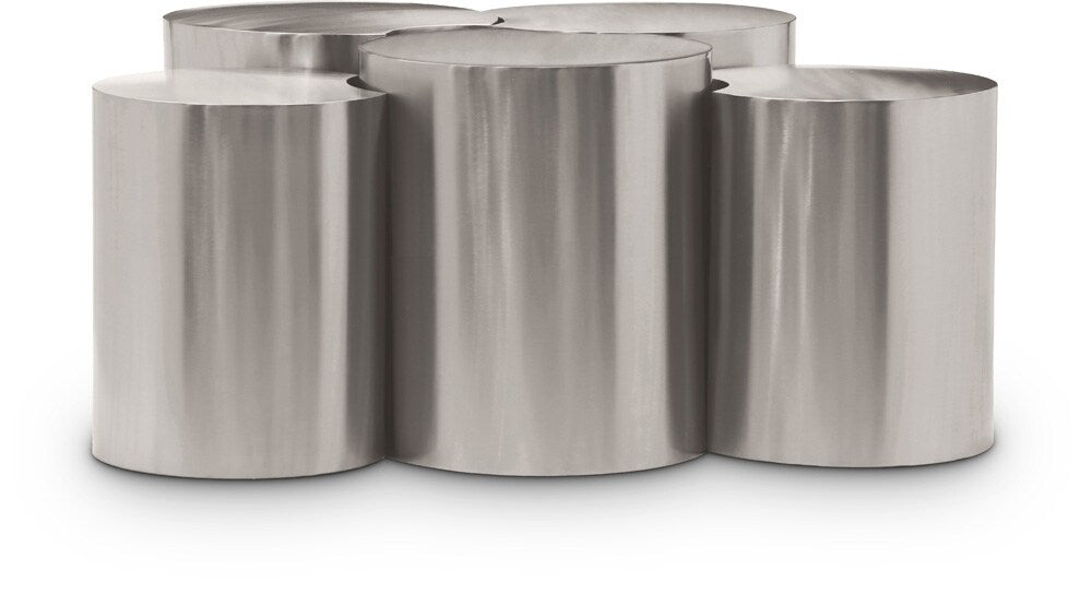 Meridian Furniture - Dimple Silver Coffee Table - 5Pc - 99081Silver-5A veiw 1