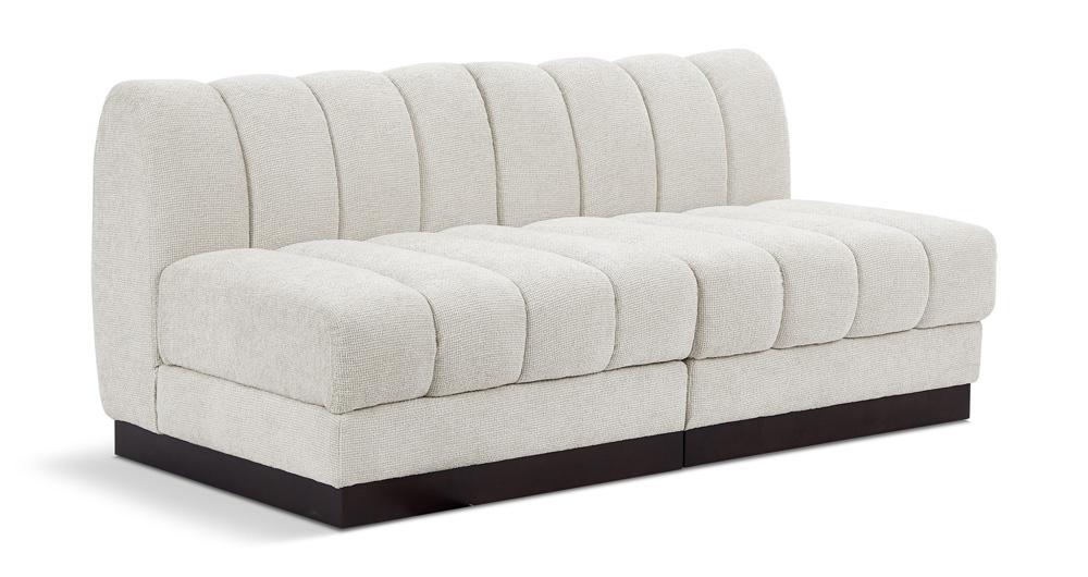Meridian Furniture - Quinn Cream Chenille Fabric Modular Sofa - 2Pc - 124Cream-S64 veiw 1