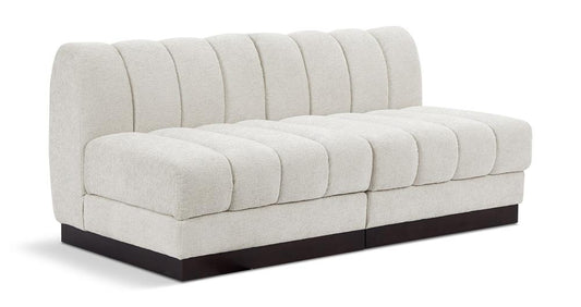 Meridian Furniture - Quinn Cream Chenille Fabric Modular Sofa - 2Pc - 124Cream-S64 veiw 1