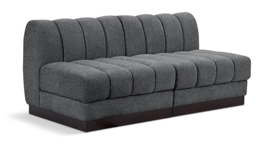 Meridian Furniture - Quinn Grey Chenille Fabric Modular Sofa - 2Pc - 124Grey-S64 veiw 1