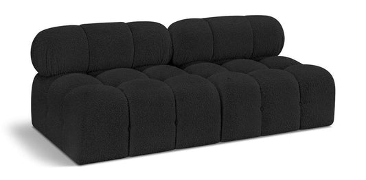 Meridian Furniture - Ames Black Boucle Fabric Modular Sofa - 2Pc - 611Black-S68B veiw 1