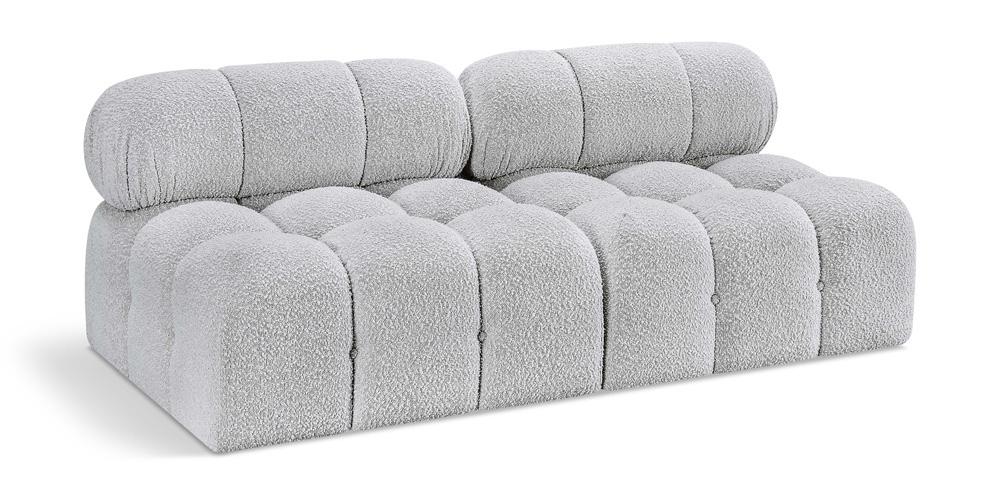 Meridian Furniture - Ames Grey Boucle Fabric Modular Sofa - 2Pc - 611Grey-S68B veiw 1