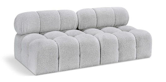 Meridian Furniture - Ames Grey Boucle Fabric Modular Sofa - 2Pc - 611Grey-S68B veiw 1