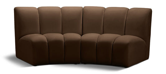 Meridian Furniture - Infinity Brown Velvet 2pc. Modular Sectional - 638Brown-2PC veiw 1