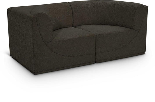 Meridian Furniture - Ollie Brown Boucle Fabric Modular Sofa - 2Pc - 118Brown-S68 veiw 1