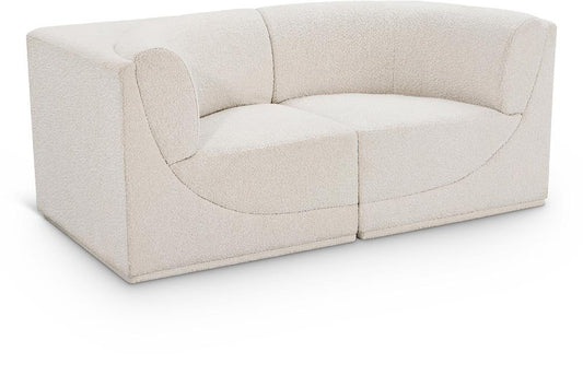 Meridian Furniture - Ollie Cream Boucle Fabric Modular Sofa - 2Pc - 118Cream-S68 veiw 1