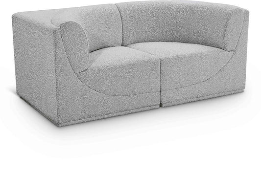 Meridian Furniture - Ollie Grey Boucle Fabric Modular Sofa - 2Pc - 118Grey-S68 veiw 1