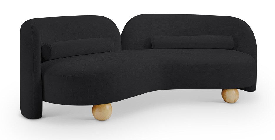 Meridian Furniture - Daphne Black Chenille Fabric Sofa - 44001Black-S veiw 1