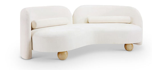 Meridian Furniture - Daphne Cream Chenille Fabric Sofa - 44001Cream-S veiw 1