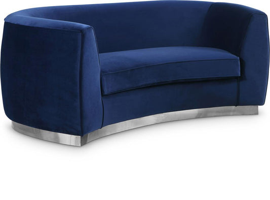 Meridian Furniture - Julian Navy Velvet Loveseat - 621Navy-L veiw 1