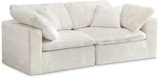 Meridian Furniture - Cozy Cream Velvet Comfort Modular Sofa - 2Pc - 634Cream-S80 veiw 1