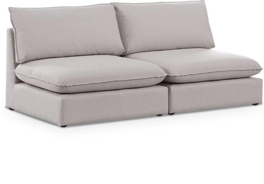 Meridian Furniture - Mackenzie Beige Durable Linen Textured Modular Sofa - 2Pc - 688Beige-S80A veiw 1