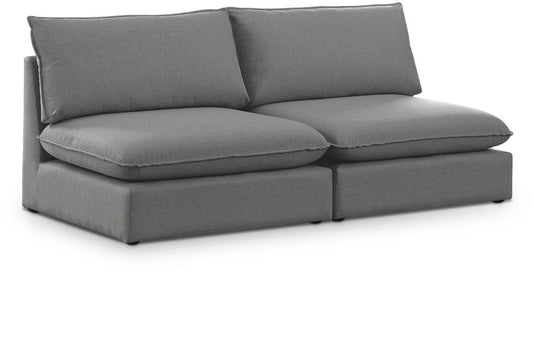 Meridian Furniture - Mackenzie Grey Durable Linen Textured Modular Sofa - 2Pc - 688Grey-S80A veiw 1