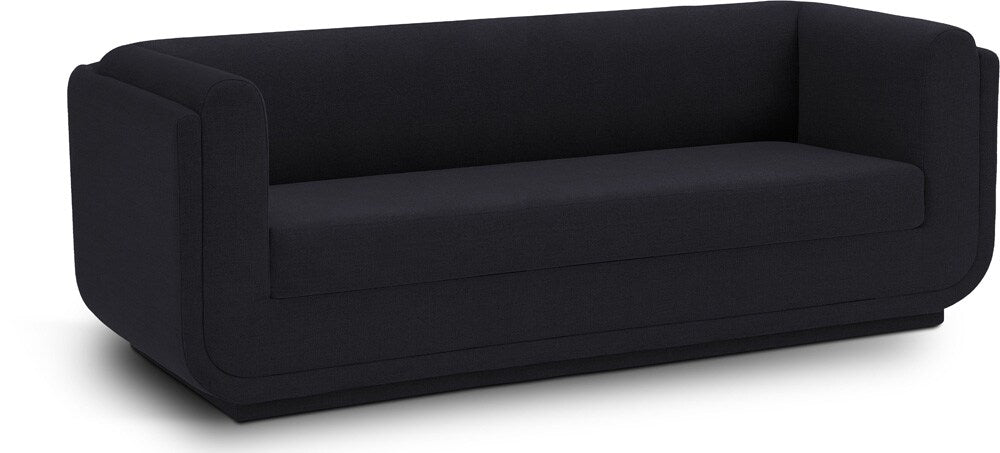 Meridian Furniture - Kimora Black Linen Textured Fabric Sofa - 151Black-S veiw 1
