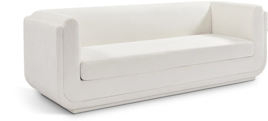Meridian Furniture - Kimora Cream Linen Textured Fabric Sofa - 151Cream-S veiw 1