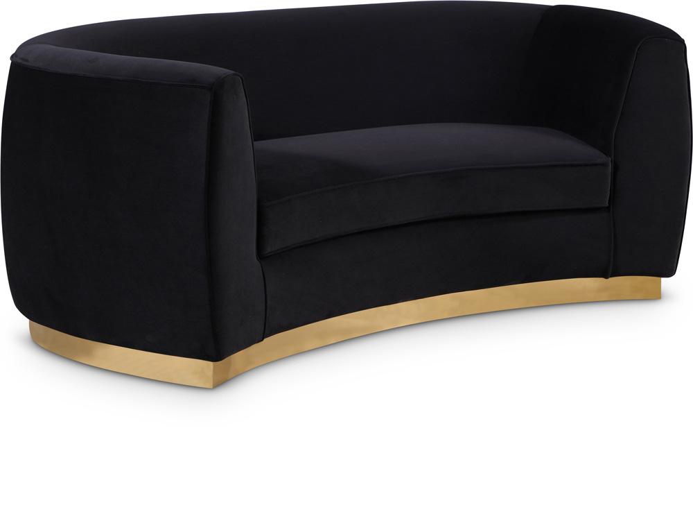Meridian Furniture - Julian Black Velvet Loveseat - 620Black-L veiw 1