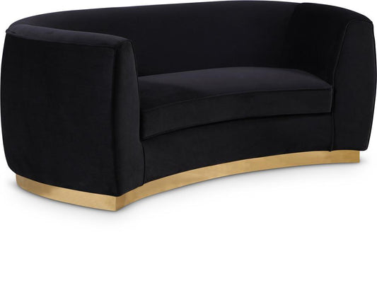 Meridian Furniture - Julian Black Velvet Loveseat - 620Black-L veiw 1