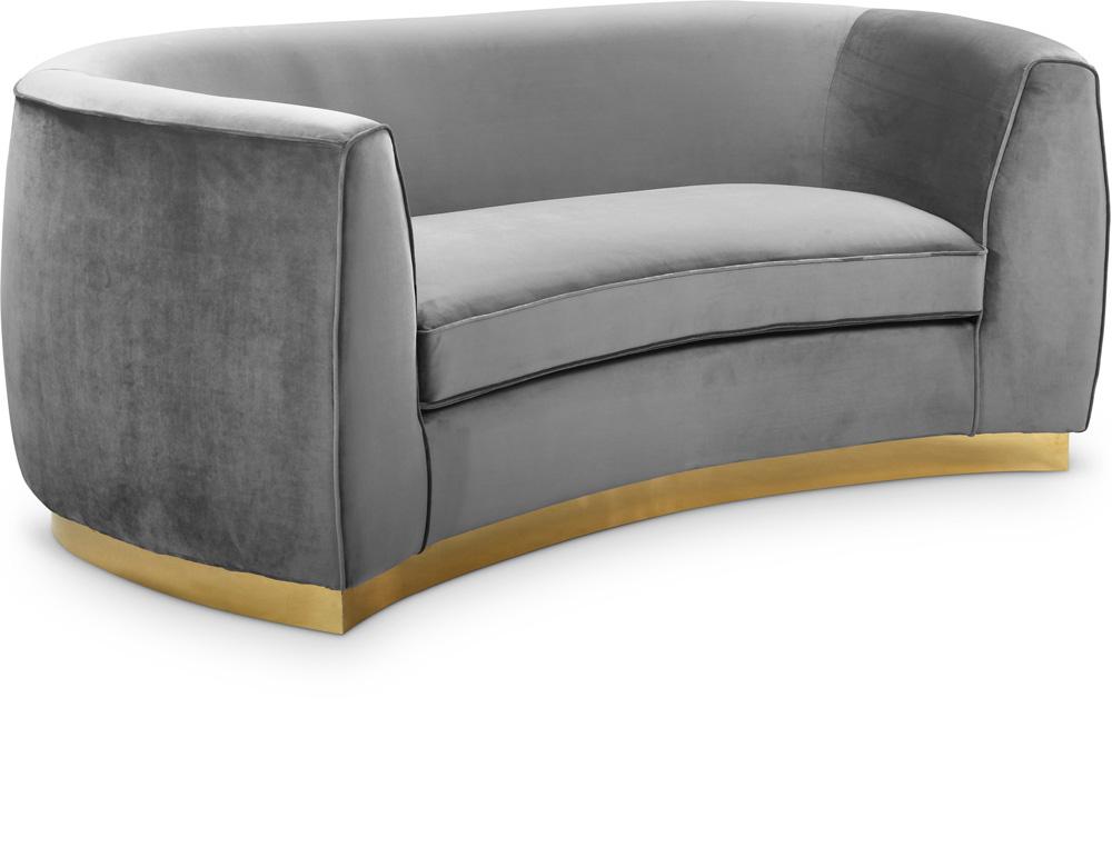 Meridian Furniture - Julian Grey Velvet Loveseat - 620Grey-L veiw 1