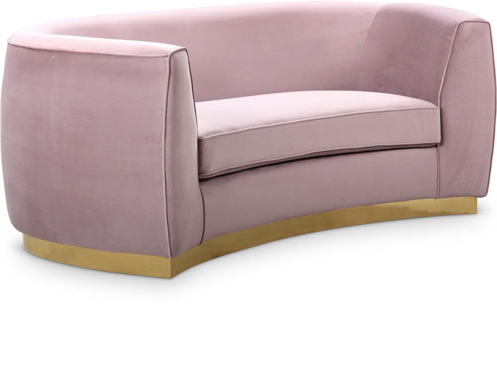 Meridian Furniture - Julian Pink Velvet Loveseat - 620Pink-L veiw 1