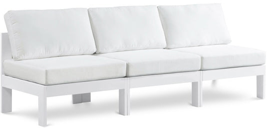 Meridian Furniture - Nizuc White Water Resistant Fabric Outdoor Patio Modular Sofa - 3Pc - 375White-S90B veiw 1