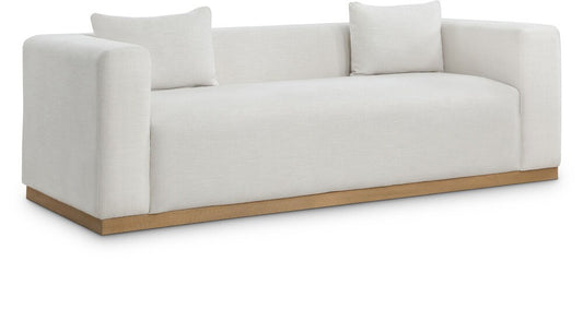 Meridian Furniture - Alfie Cream Linen Textured Fabic Sofa - 642Cream-S veiw 1