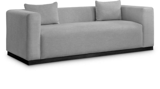 Meridian Furniture - Alfie Grey Linen Textured Fabic Sofa - 642Grey-S veiw 1