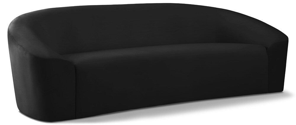 Meridian Furniture - Riley Black Velvet Sofa - 610Black-S veiw 1