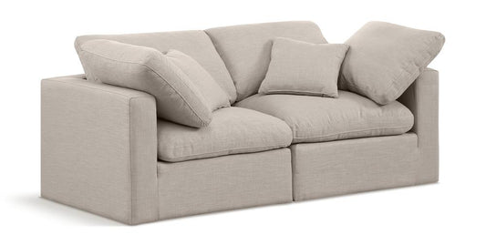 Meridian Furniture - Indulge Beige Linen Textured Fabric Modular Sofa - 2Pc - 141Beige-S70 veiw 1
