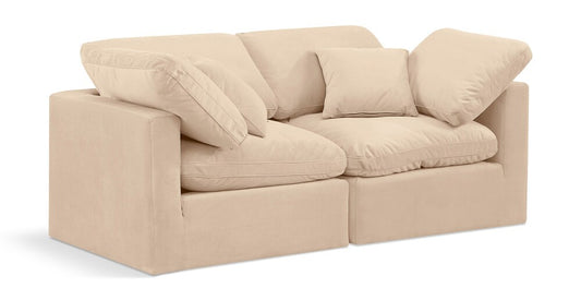 Meridian Furniture - Indulge Beige Velvet Modular Sofa - 2Pc - 147Beige-S70 veiw 1
