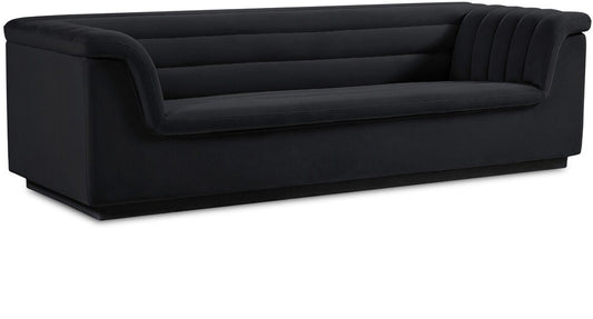 Meridian Furniture - Cascade Black Velvet Fabric Sofa - 192Black-S veiw 1