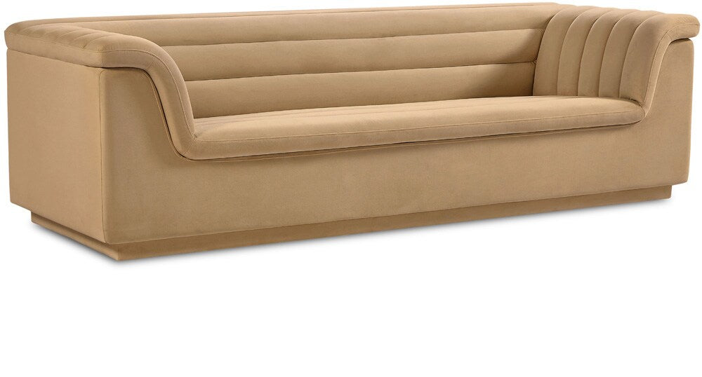Meridian Furniture - Cascade Camel Velvet Fabric Sofa - 192Camel-S veiw 1