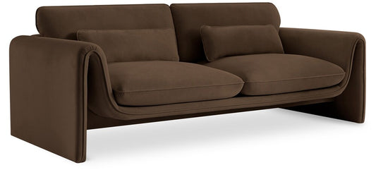 Meridian Furniture - Sloan Brown Velvet Fabric Sofa - 199Brown-S veiw 1