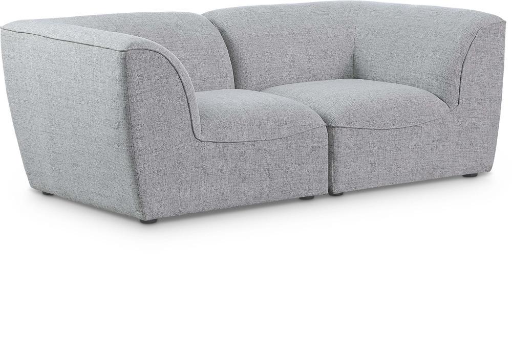 Meridian Furniture - Miramar Grey Durable Linen Textured Modular Sofa - 2Pc - 683Grey-S76 veiw 1