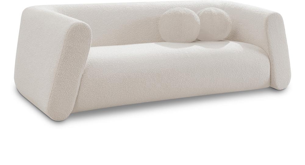 Meridian Furniture - Abbington Cream Boucle Fabric Sofa - 113Cream-S veiw 1