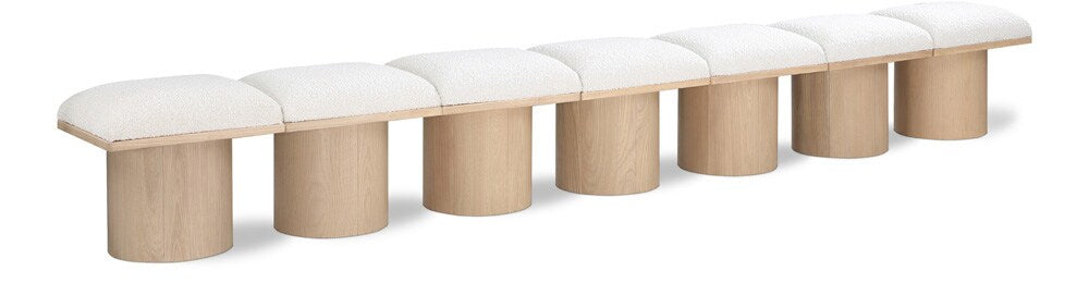 Meridian Furniture - Pavilion Cream Boucle Fabric Bench - 7Pc - 465Cream-7A veiw 1