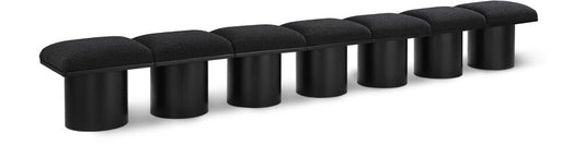 Meridian Furniture - Pavilion Black Boucle Fabric Bench - 7Pc - 466Black-7A veiw 1