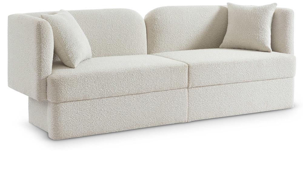 Meridian Furniture - Marcel Cream Boucle Fabric Sofa - 616Cream-S veiw 1