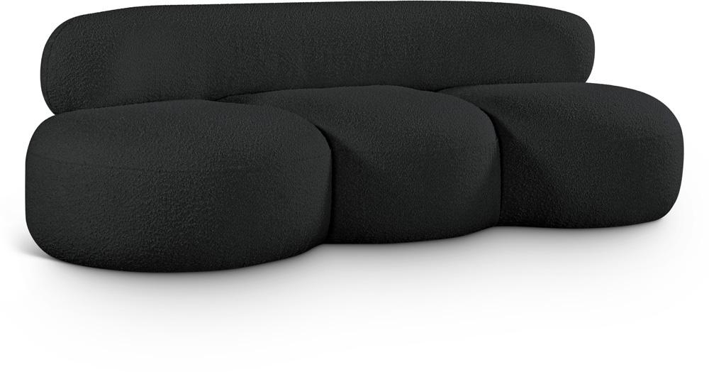 Meridian Furniture - Venti Black Boucle Fabric Sofa - 140Black-S veiw 1