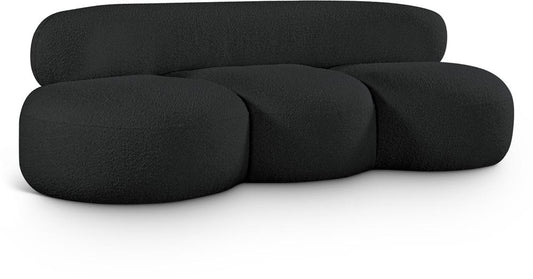 Meridian Furniture - Venti Black Boucle Fabric Sofa - 140Black-S veiw 1