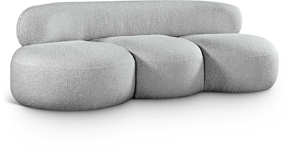 Meridian Furniture - Venti Grey Boucle Fabric Sofa - 140Grey-S veiw 1
