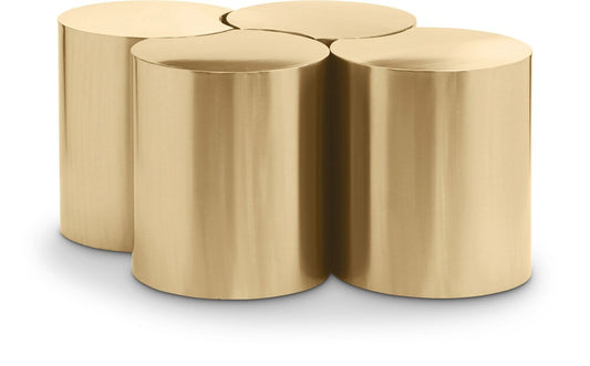 Meridian Furniture - Dimple Gold Coffee Table - 4Pc - 99081Gold-4D veiw 1