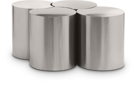 Meridian Furniture - Dimple Silver Coffee Table - 4Pc - 99081Silver-4D veiw 1