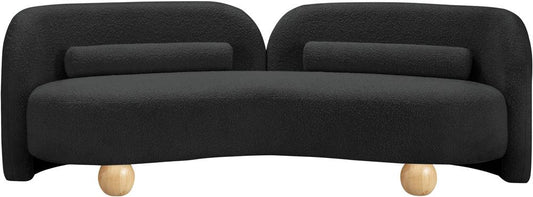 Meridian Furniture - Daphne Black Boucle Fabric Sofa - 44003Black-S veiw 1