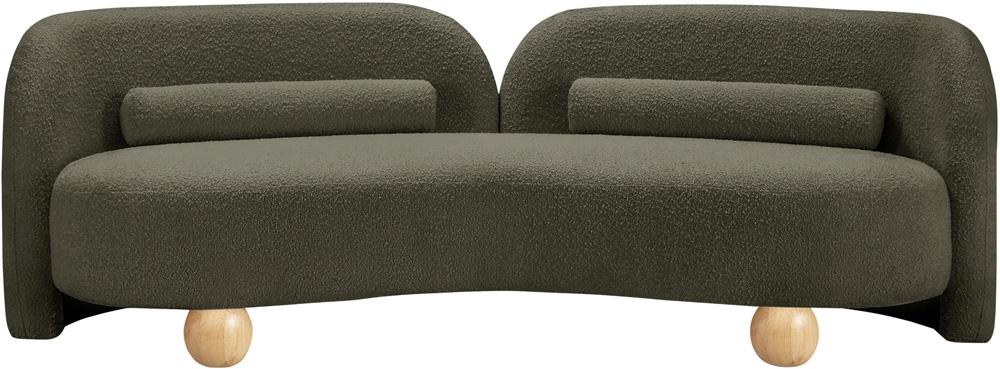 Meridian Furniture - Daphne Olive Boucle Fabric Sofa - 44003Olive-S veiw 1