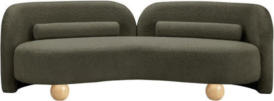Meridian Furniture - Daphne Olive Boucle Fabric Sofa - 44003Olive-S veiw 1